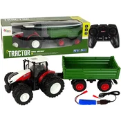RC Traktor s Priklopnikom 1:24 Rdeča Zelena