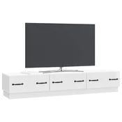 TV omarica Bela visok sijaj 147 x 34,5 x 27 cm Inženirski les
