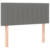 Greatstore Box spring postelja z vzmetnico temno siva 90x190 cm blago