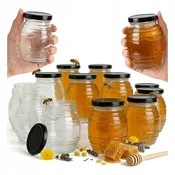 shumee 20x steklenih kozarcev UL180 ml za med, marmelado, sladoled, smetano in steklenice