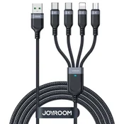 Joyroom Kabel Joyroom Multi-Use Series S-A18 4v1 USB-A - USB-C/USB-C/Lightning/micro USB 1,2m - črn