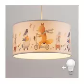 Brilagi - LED deciji luster na sajli BOBO 1xE27/10W/230V precnika 35 cm bela/sa životinjama