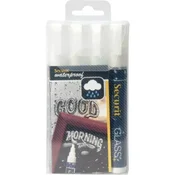 Securit vodoodporni marker s kredo barvo, debelina: 2-6 mm, bel, 4 kosi