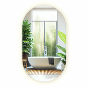 tulup.si Ovalno ogledalo z led osvetlitvijo Topla svetloba 40x70 cm