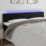 LED uzglavlje crno 200 x 5 x 78/88 cm od umjetne kože