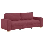 vidaXL vidaXL 3-sedežna sedežna garnitura bordo 180 cm iz tkanine, (22054315)