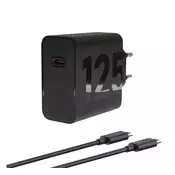 MOTOROLA TURBOPOWER punjač za mrežu, utičnica Type-C, 125 W, PD brzi punjač + Type-C kabel, CRNA MC-1252