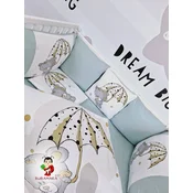 Bubamara037 Set za krevetac sa ogradicom od jastuka, Šareni