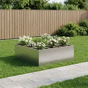 Vidaxl Vrtni lonček Srebrna 100 x 100 x 40 cm Nerjaveče jeklo