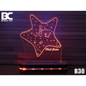 Black Cut 3D Lampa Mali Princ 1 RGB