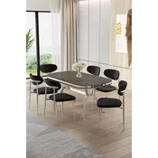 Hanah Home Trpezarijski set, 7 komada, Crni