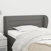 Vidaxl Vzglavje z ušesi temno sivo 83x23x78/88 cm blago