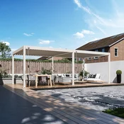 Bioklimatska pergola Antares Samostoječa, 3.6 x 7.2, Ivory krem, Ročni