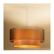Duolla - Luster na sajli WOOD BOHO 1xE27/15W/230V precnik 45 cm bakrena/bež