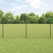 vidaXL vidaXL Verižna ograja s 10 U stebri Siva 0.8x10 m Jeklo, (22084881)