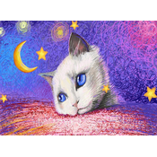 Nova puzzle - Puzzle Under the Stars - White Cat - 1 000 dijelova