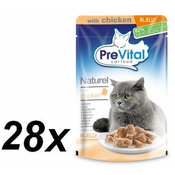 PreVital hrana za odrasle mačke Naturel, piščanec v želeju, 28 x 85 g