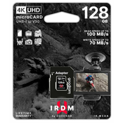 GoodRam MicroSDXC memorijska kartica + SD adapter, 128 GB, UHS-I U3, 4K V30