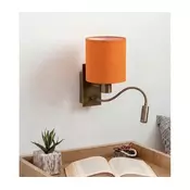 Brilagi - LED fleksibilna zidna lampa NUBILA 1xE27/25W/230V + LED/3W mesing/narandžasta
