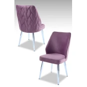 Hanah Home Set stolica Pufi, 48x90x43 cm, 2 komada, Ljubicaste