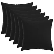vidaXL Prevleka za blazino 6 kos HEERLEN Črna 40 x 40 cm Blago