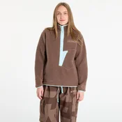 Mikina adidas Terrex Xploric High Pile Fleece Pullover Sweatshirt Earth Strata/ Aurora Ivy S