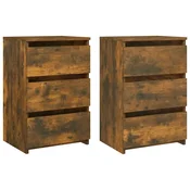Vidaxl Nočna omarica 2 kosa dimljeni hrast 40x35x62,5 cm konstr. les