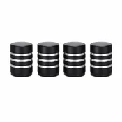 Car 888 Accessories Aluminijumske kapice ventila, 4 komada, Crne
