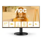 AOC Q27B3CF2 27-inch QHD monitor speakers height adjustable (2560x1440 100Hz HDMI 1.4 USB-C (65W PD) USB Hub) black