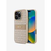 DKNY PU Leather Repeat Pattern Tonal Stripe iPhone 16 Pro Max Pink Ovitek za telefon Vijolična
