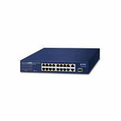 PLANET 16-Port 10/100TX 802.3at PoE Unmanaged Fast Ethernet (10/100) Power over Ethernet (PoE) 1U Blue
