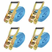 vidaXL Tovorni vezni trak 4 kosi 4 tone 8mx50mm oranžne barve