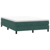 shumee vidaXL Postelja z vzmetnim vzmetnim okvirjem brez vzmetnice temno zelena 160x210 cm