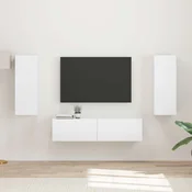 Komplet TV omaric 2 kos 30 x 31 x 80 cm Visok sijaj bela