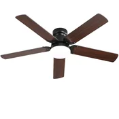 SONNENH Stropni ventilator 106,7 cm s petimi dvostranskimi MDF-lopaticami v lesnem videzu, LED-luč 18 W, 6 hitrosti, časovnik in daljinsko upravljanje
