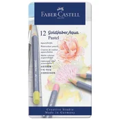 BARVE LESENE-VODENE 12BARV METALNA ŠKATLA GOLDFABER AQUA FABER-CASTELL 114622 PASTELNE