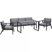 Sedežni in jedilni komplet Tamworth 4-delni aluminij antracitno siva