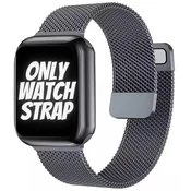 shumee PAŠEK ZA URO APPLE WATCH 1/2/3/4/5/6/7/8/9/10/SE 42/44/45 ČRNO JEKLO