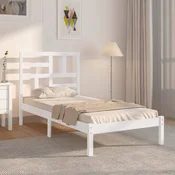 shumee vidaXL Posteljni okvir bel masiven les 90x200 cm