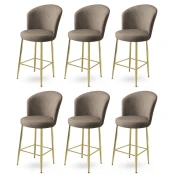 Hanah Home Set barskih stolica Alte, 6 komada, Bež-zlatni