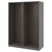 PAX 2 okvira garderobera, tamnosiva, 150x58x201 cm