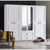 Casa Padrino country style bedroom cabinet white/brown 251 x H. 217 cm