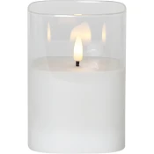 UNBRANDED LED BLOK SVETLOBA PLAMEN v prozornem steklu / 12,5 cm / baterija / časovnik