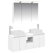 Vidaxl Komplet omaric za kopalnico 4 szt. Bela 100 x 14,5 x 70 cm