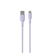 Mehki kabel PURO ICON - 1,5 m kabel USB-A v USB-C (Tech Lavender)
