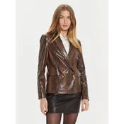 TWINSET Jakna iz umetnega usnja 242TT2233 Rjava Regular Fit