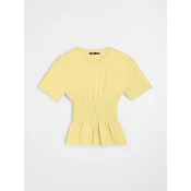 Sinsay - Pamucna bluza sa naborima - žuto