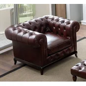 Casa Padrino luxury Chesterfield faux leather armchair dark brown 115 x 90 x H. 75 cm - Living room sofa - Living room furniture - Luxury furniture - Luxury living room furnishings