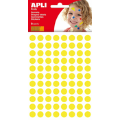 Samoljepljive naljepnice APLI - Krugovi, žuti, 10,5 mm, 528 komada