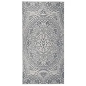 Vidaxl Zunanja preproga ploščato tkanje 100x200 cm modri vzorec